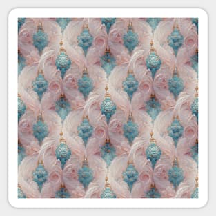 Baby Blue and Baby Pink Rococo No. 3 Sticker